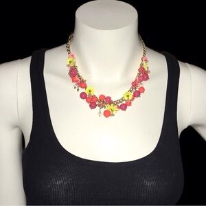 Vintage Multicolored Beads and Floral Necklace